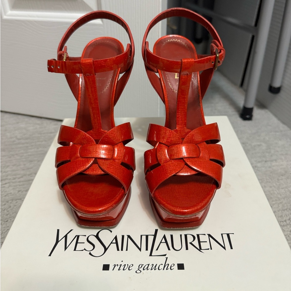 YSL Patent Leather Tribute Sandal